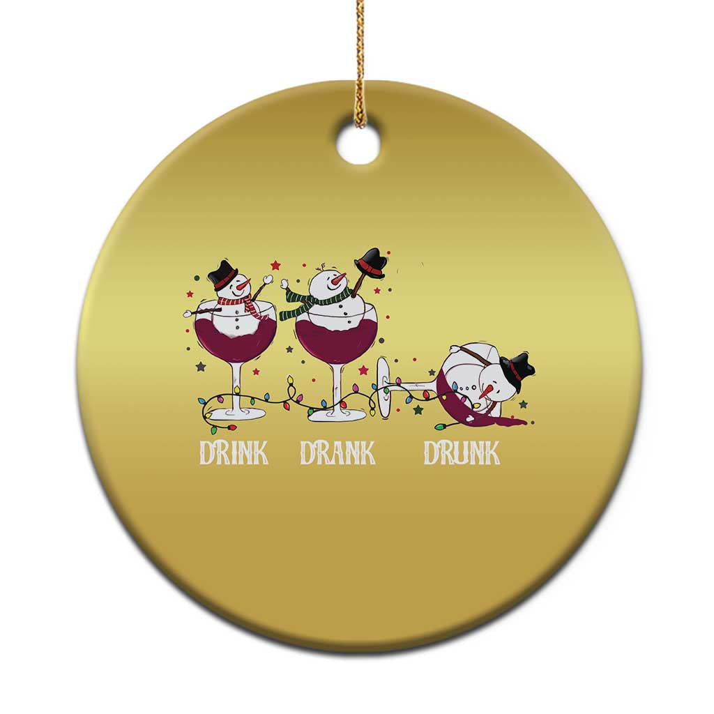 Funny Xmas Wine Christmas Ornament Drink Drank Drunk Snowman Xmas TS11