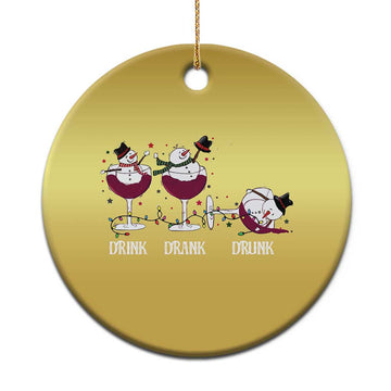 Funny Xmas Wine Christmas Ornament Drink Drank Drunk Snowman Xmas TS11