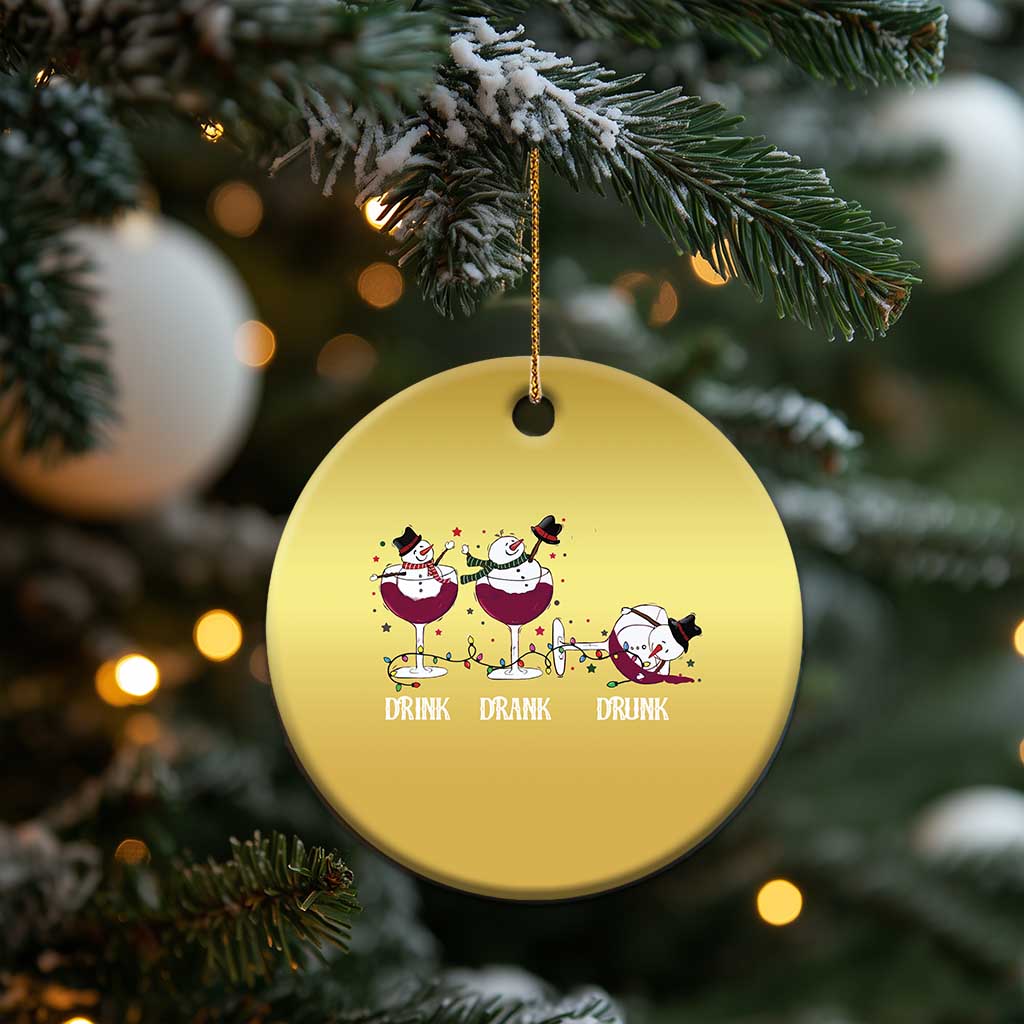 Funny Xmas Wine Christmas Ornament Drink Drank Drunk Snowman Xmas TS11