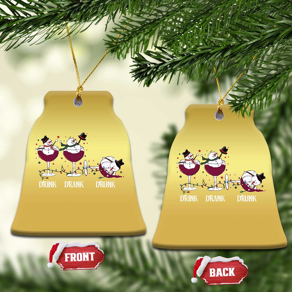 Funny Xmas Wine Christmas Ornament Drink Drank Drunk Snowman Xmas TS11