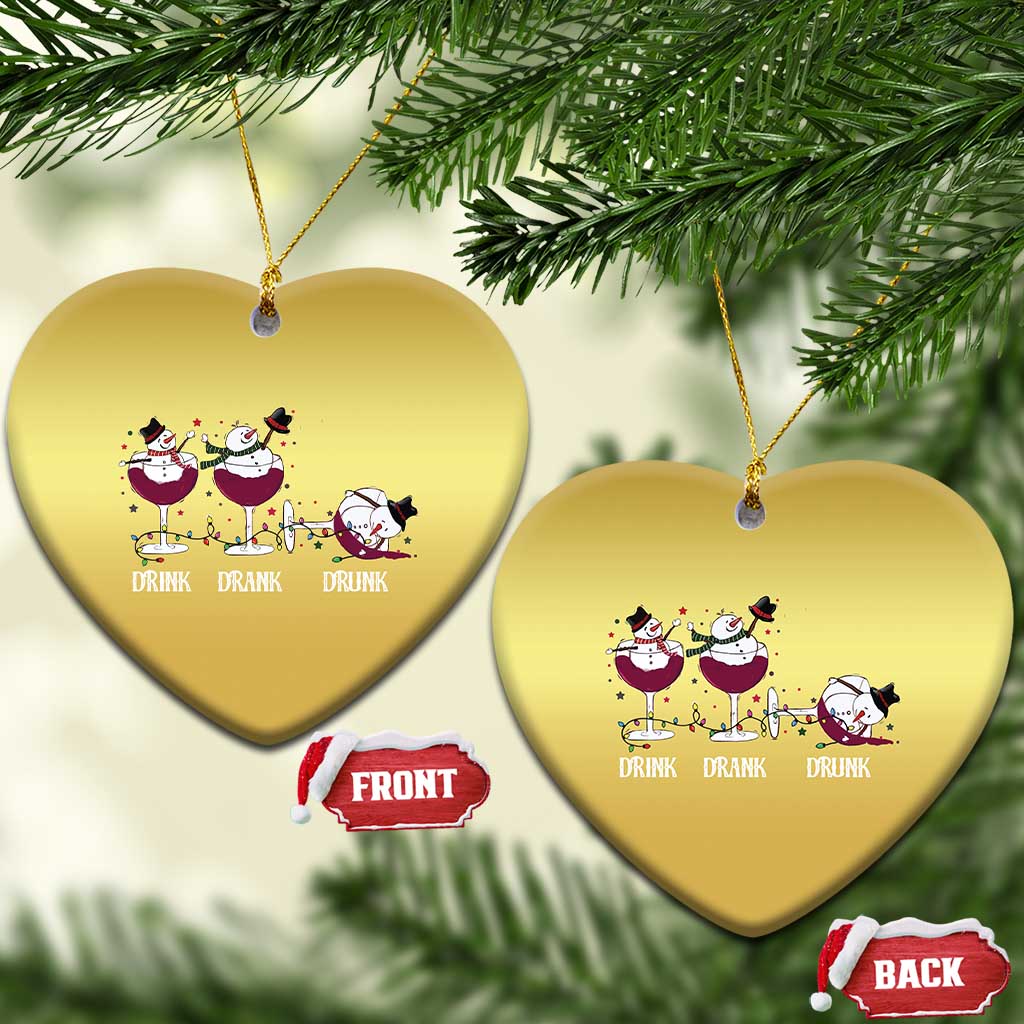 Funny Xmas Wine Christmas Ornament Drink Drank Drunk Snowman Xmas TS11