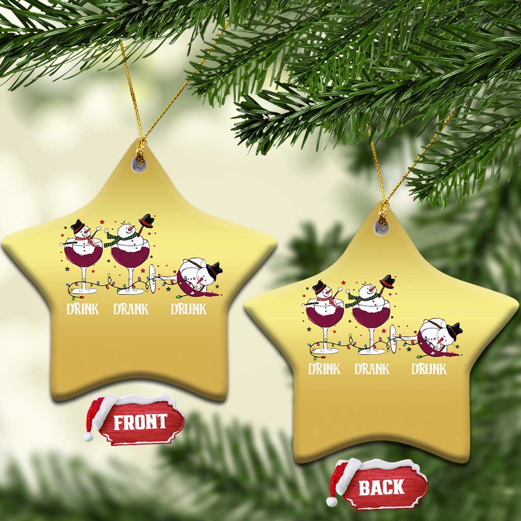 Funny Xmas Wine Christmas Ornament Drink Drank Drunk Snowman Xmas TS11
