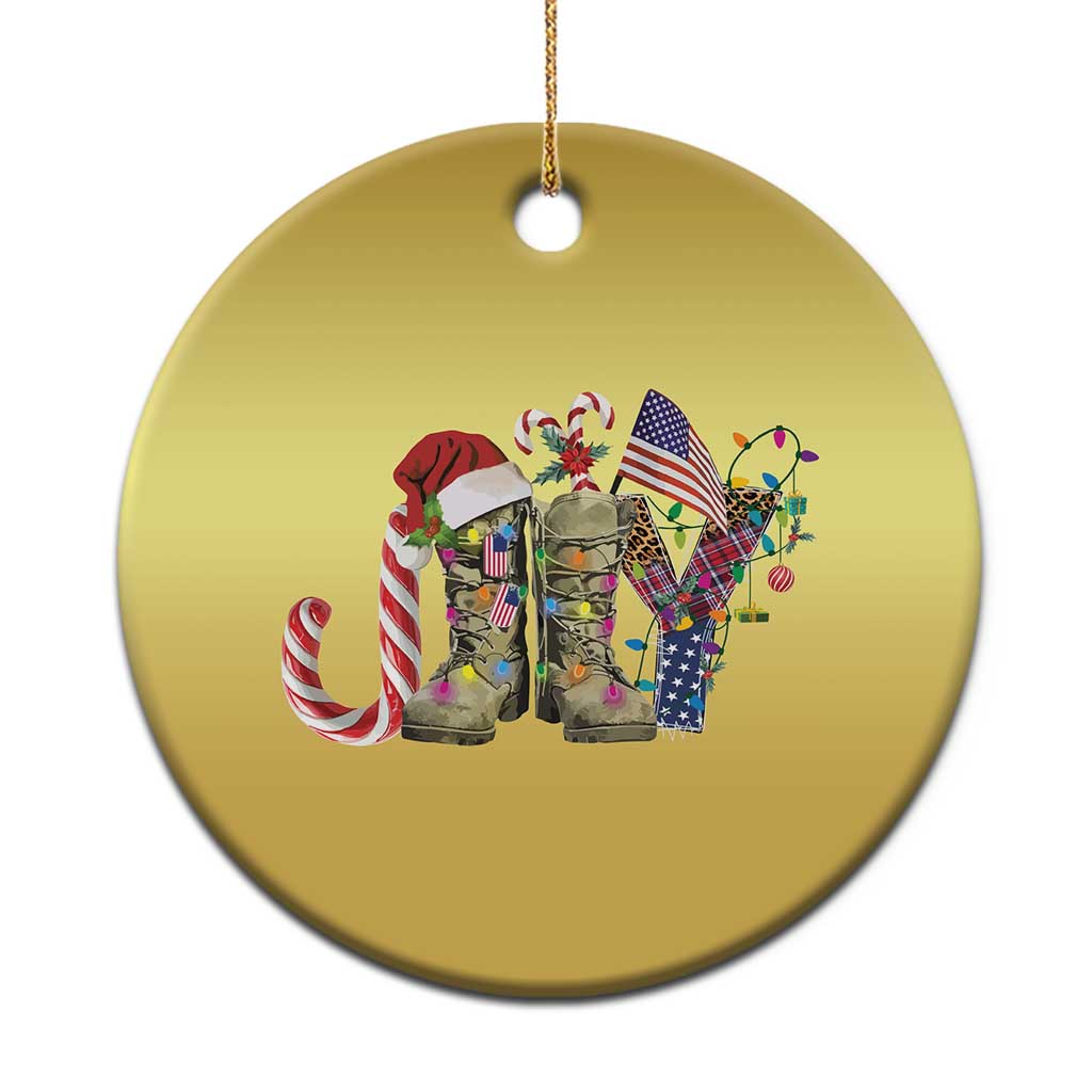 Xmas Veterans Christmas Ornament Joy Candy Cane American Flag TS11