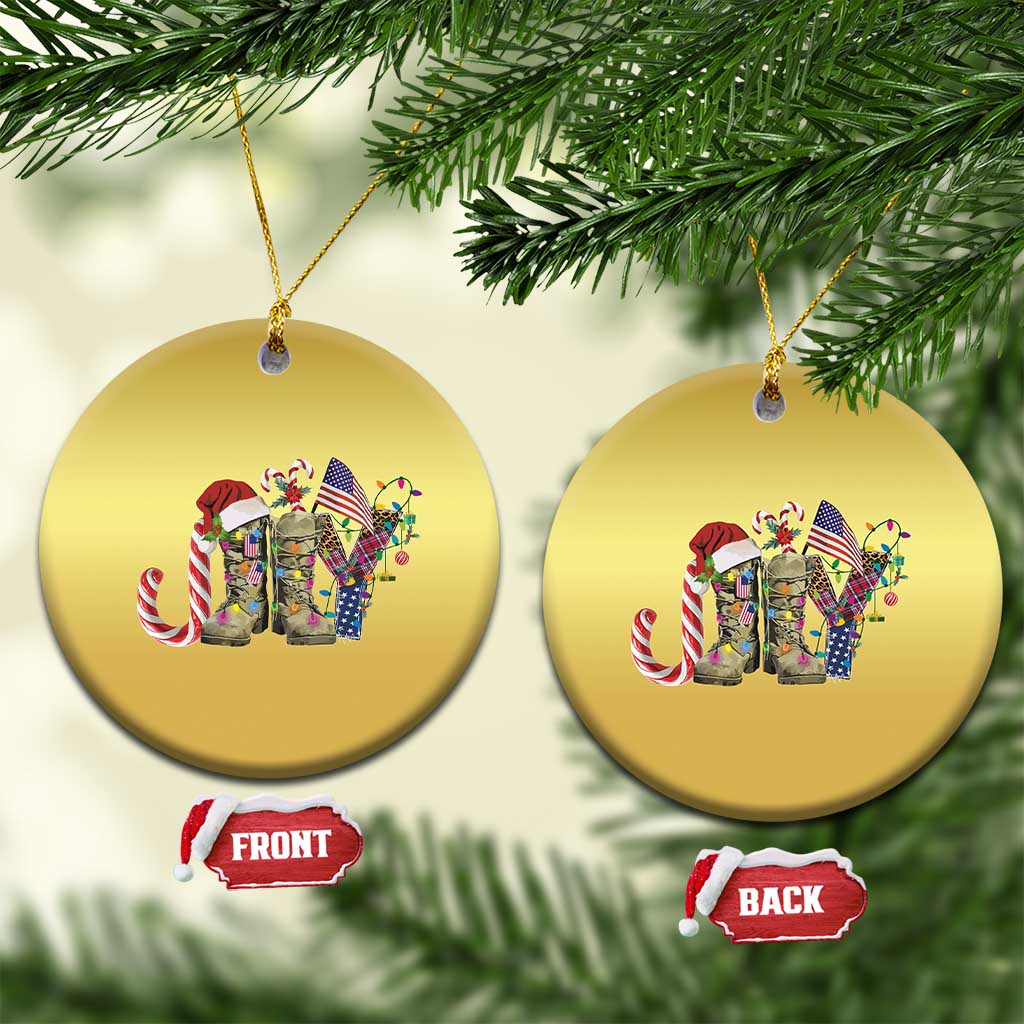 Xmas Veterans Christmas Ornament Joy Candy Cane American Flag TS11
