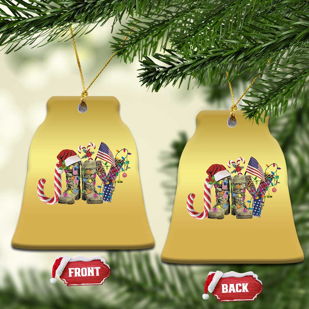 Xmas Veterans Christmas Ornament Joy Candy Cane American Flag TS11
