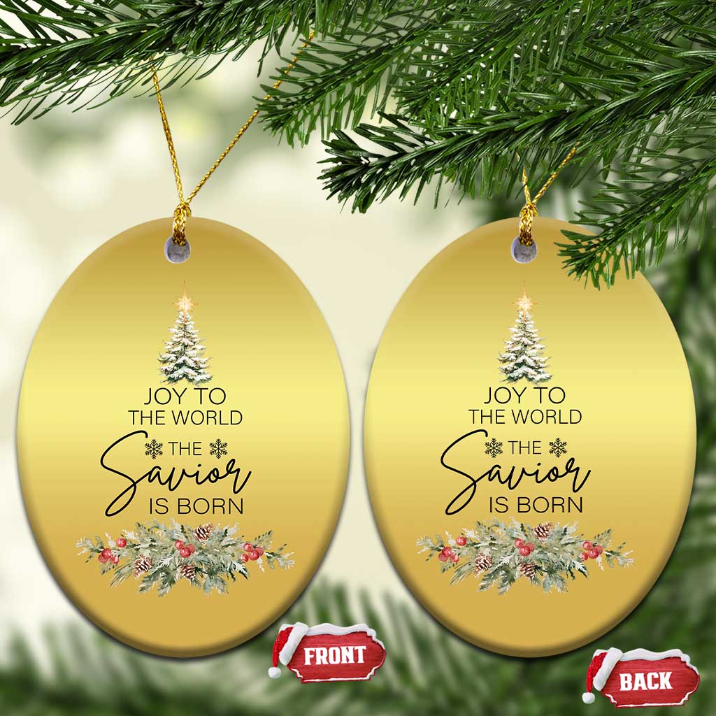 Funny Xmas Christian Faith Christmas Ornament Joy To The World The Savior Is Born Xmas Tree TS11
