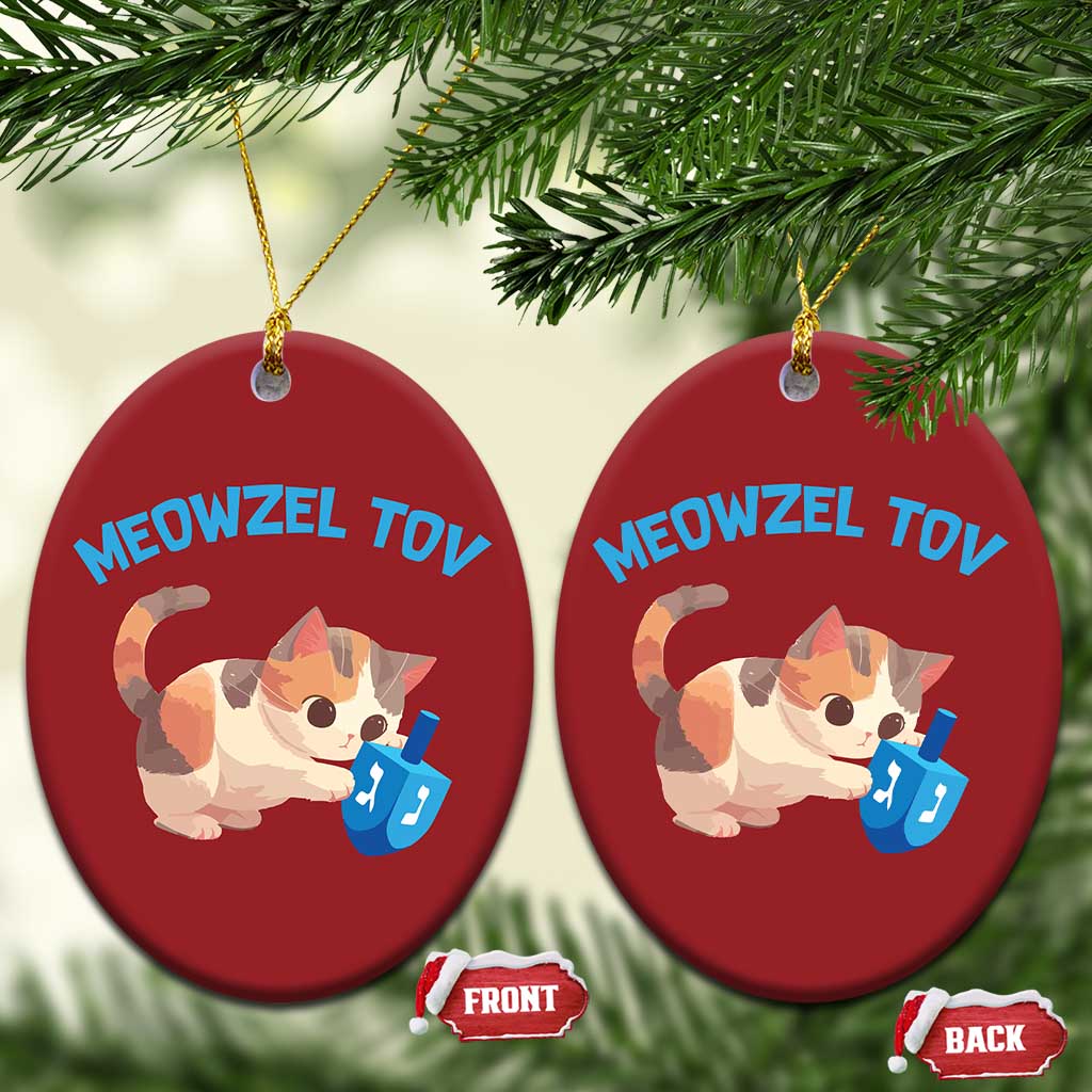 Funny Hanukkah Cats Christmas Ornament Meowzel Tov Dreidels Chanukah Jewish Festival TS11