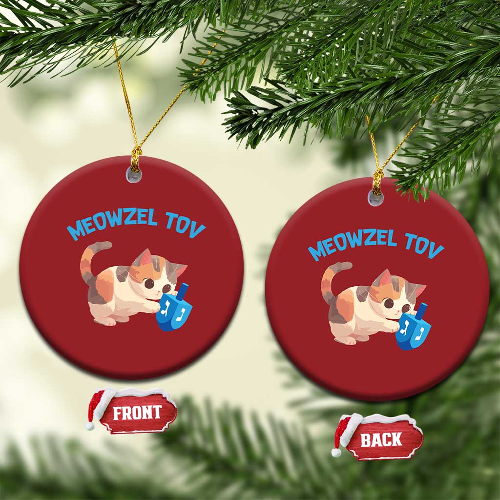 Funny Hanukkah Cats Christmas Ornament Meowzel Tov Dreidels Chanukah Jewish Festival TS11