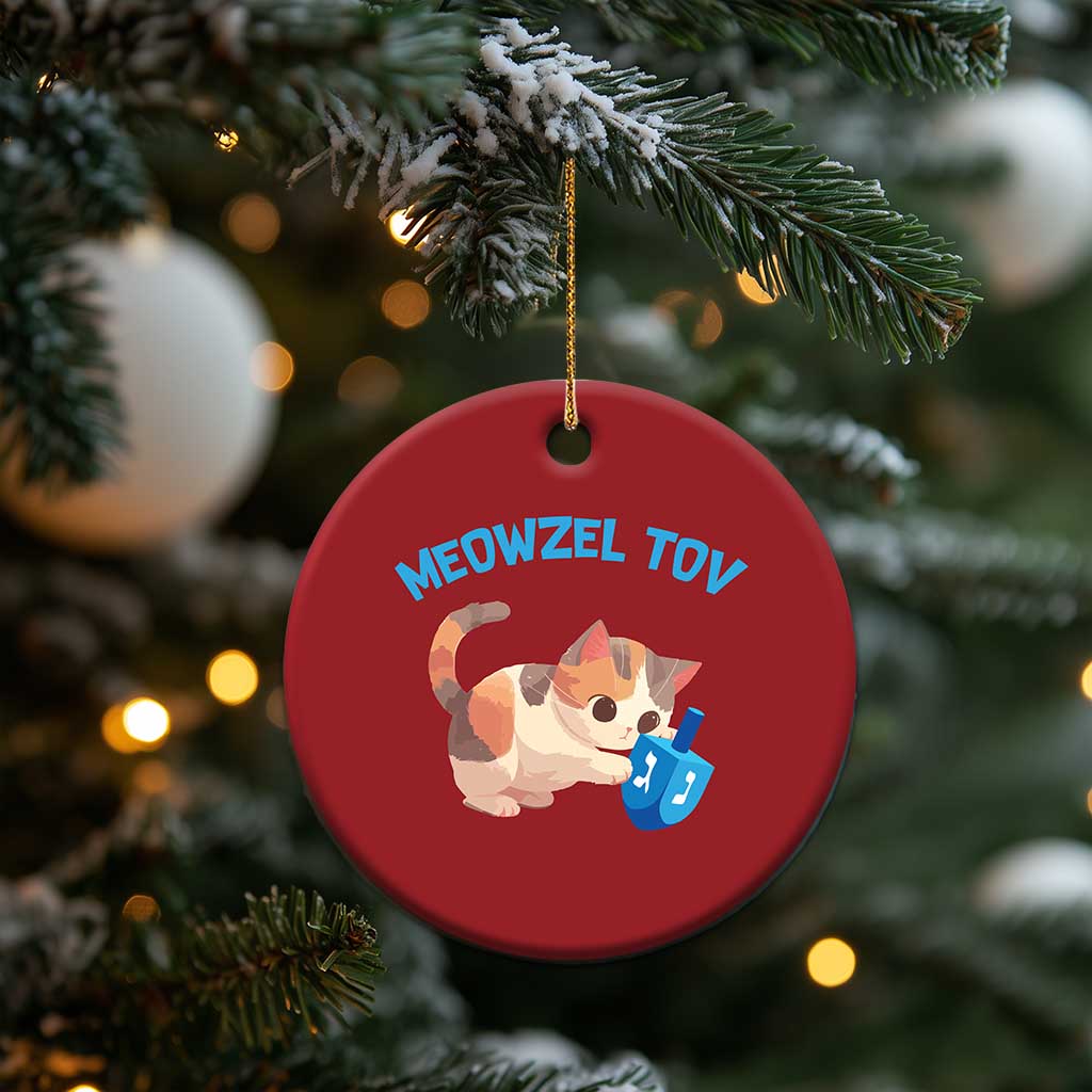 Funny Hanukkah Cats Christmas Ornament Meowzel Tov Dreidels Chanukah Jewish Festival TS11