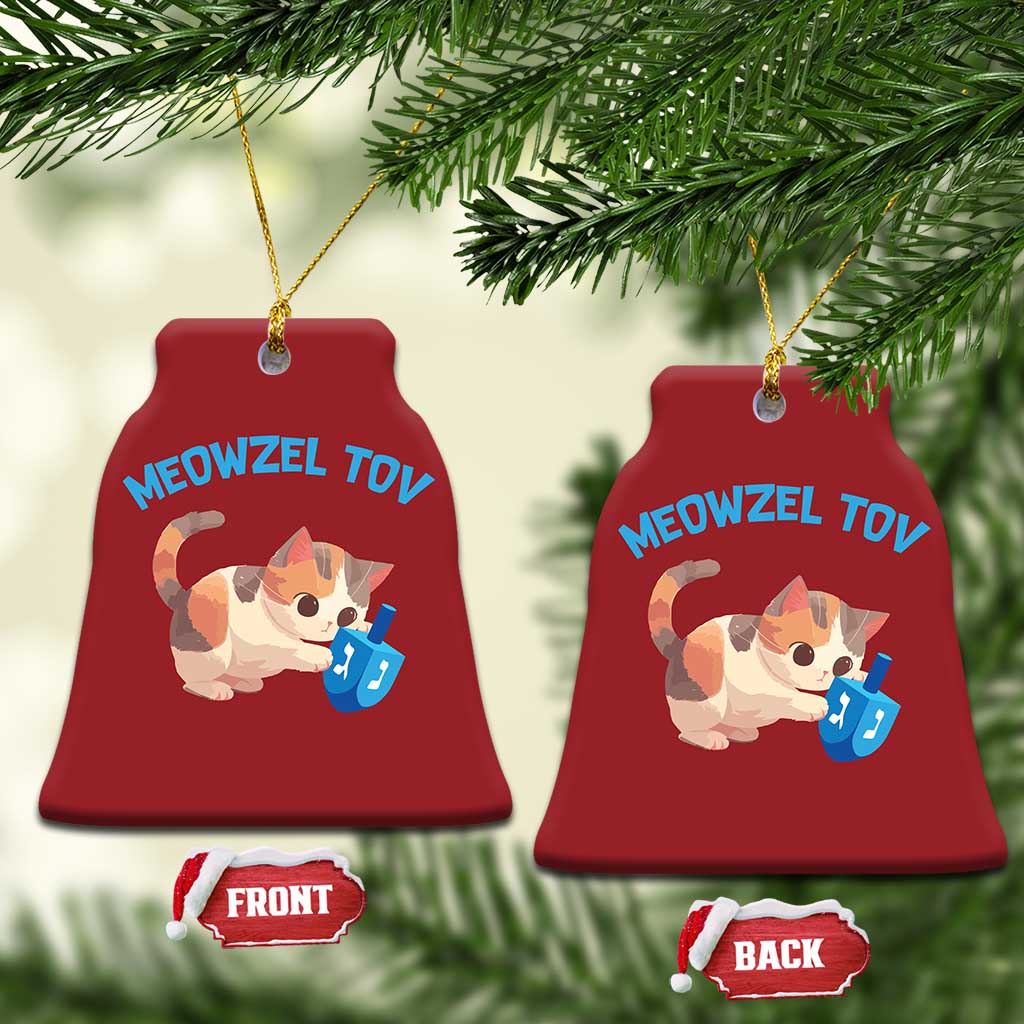 Funny Hanukkah Cats Christmas Ornament Meowzel Tov Dreidels Chanukah Jewish Festival TS11