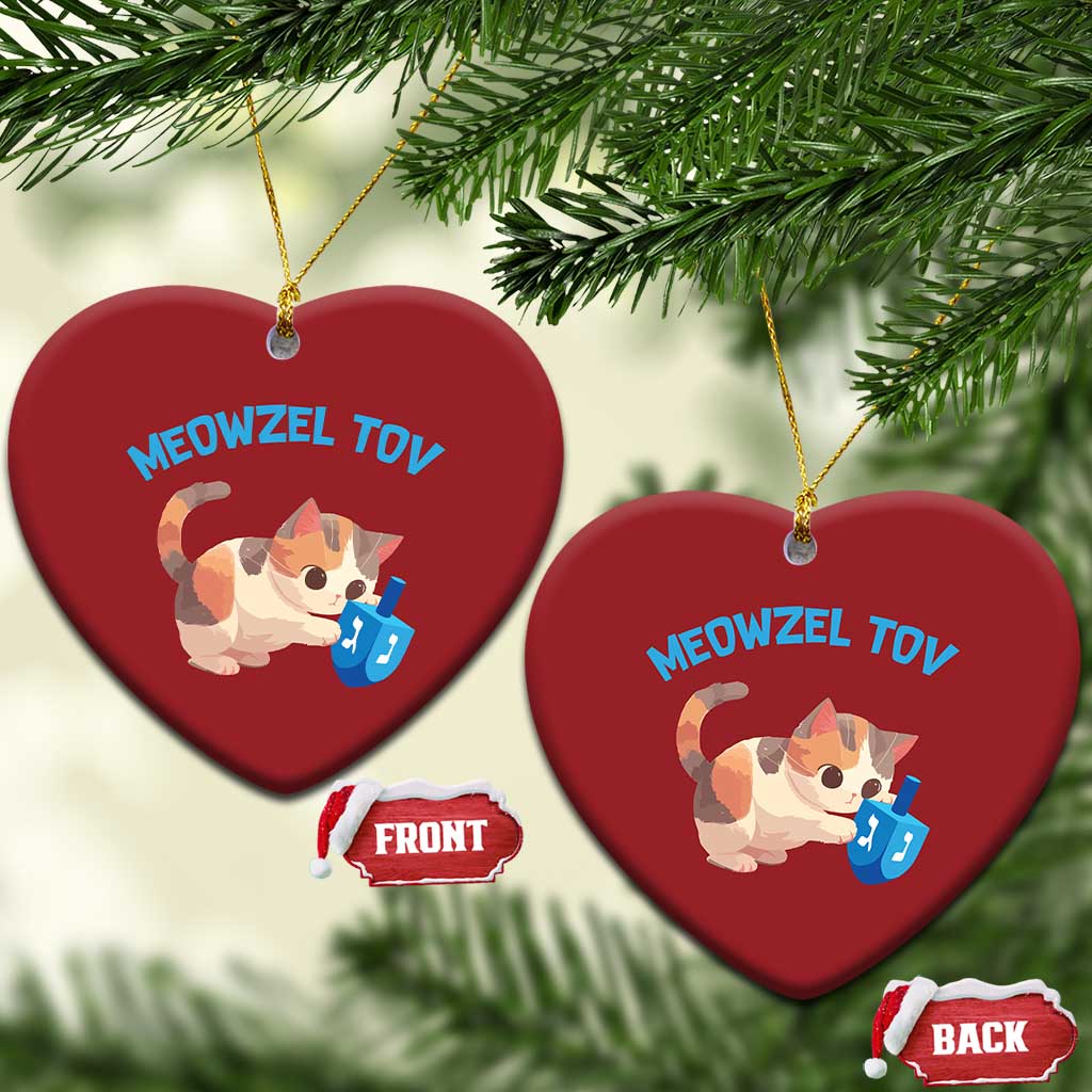Funny Hanukkah Cats Christmas Ornament Meowzel Tov Dreidels Chanukah Jewish Festival TS11