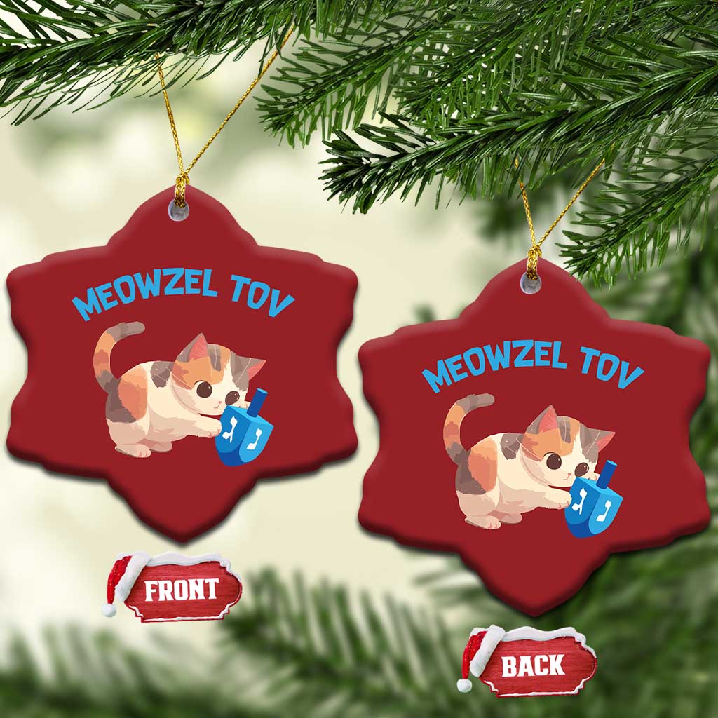 Funny Hanukkah Cats Christmas Ornament Meowzel Tov Dreidels Chanukah Jewish Festival TS11