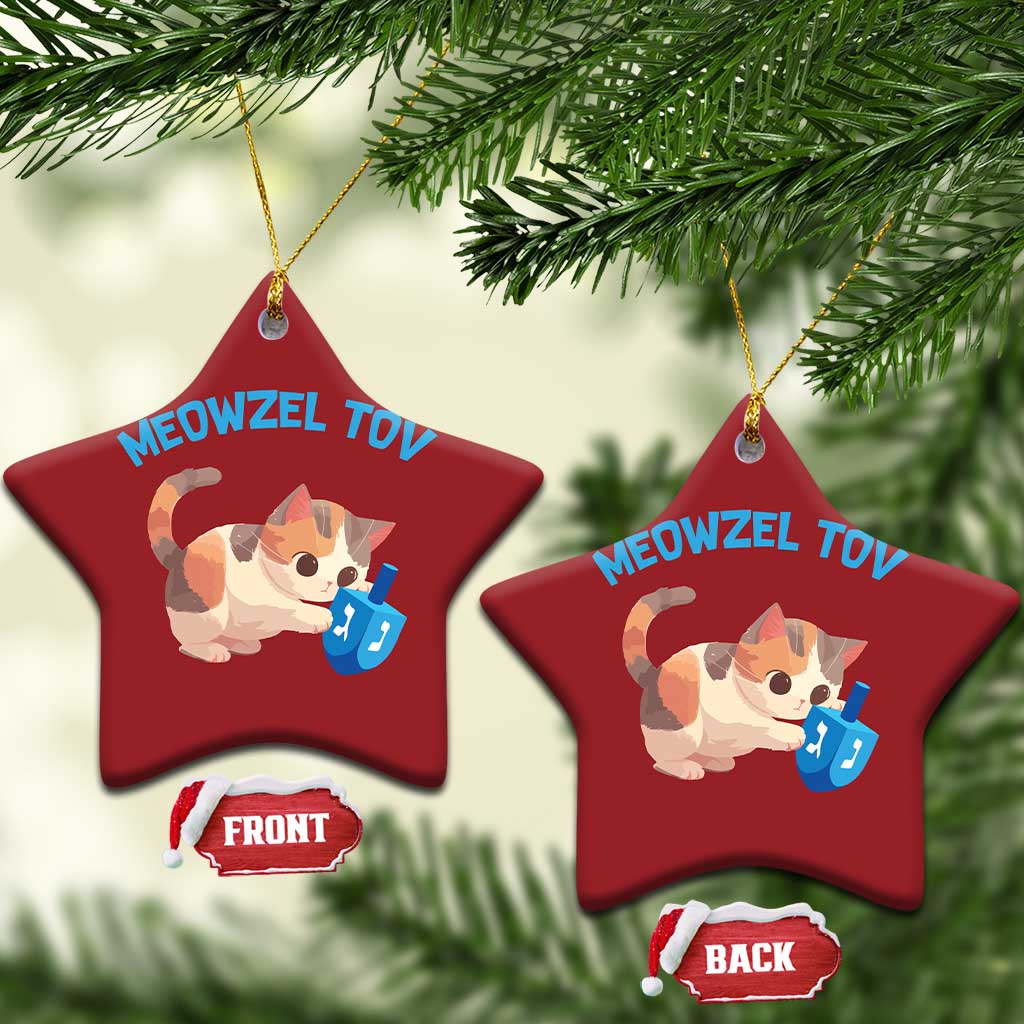 Funny Hanukkah Cats Christmas Ornament Meowzel Tov Dreidels Chanukah Jewish Festival TS11