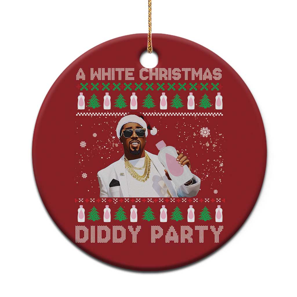 Funny Dirty Santa Diddy Xmas Christmas Ornament A White Xmas Diddy Party Snowflake TS11