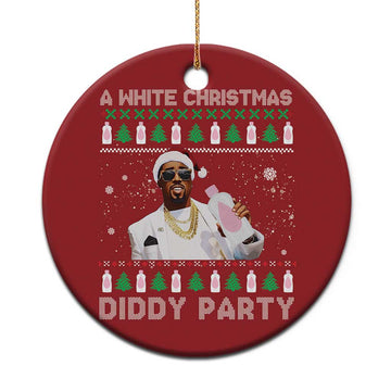 Funny Dirty Santa Diddy Xmas Christmas Ornament A White Xmas Diddy Party Snowflake TS11
