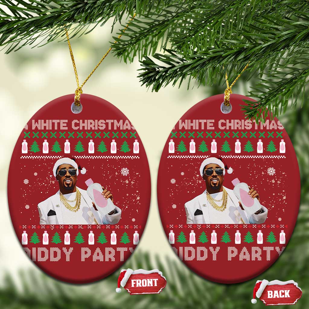 Funny Dirty Santa Diddy Xmas Christmas Ornament A White Xmas Diddy Party Snowflake TS11