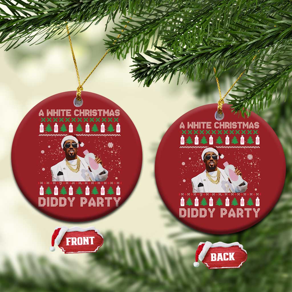 Funny Dirty Santa Diddy Xmas Christmas Ornament A White Xmas Diddy Party Snowflake TS11
