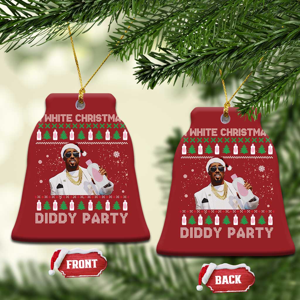 Funny Dirty Santa Diddy Xmas Christmas Ornament A White Xmas Diddy Party Snowflake TS11