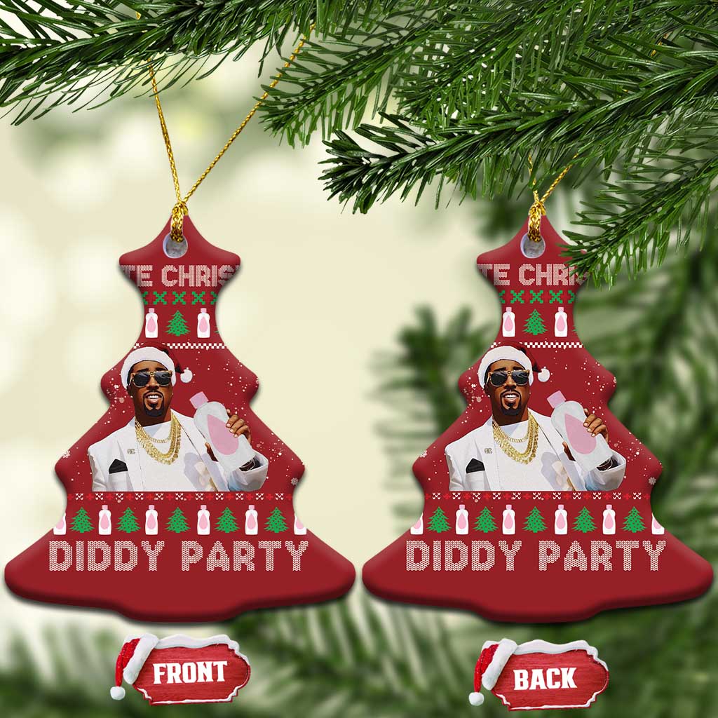 Funny Dirty Santa Diddy Xmas Christmas Ornament A White Xmas Diddy Party Snowflake TS11