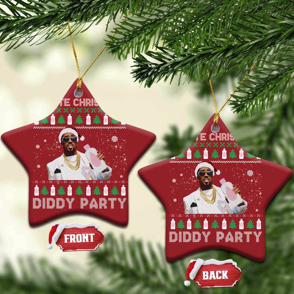 Funny Dirty Santa Diddy Xmas Christmas Ornament A White Xmas Diddy Party Snowflake TS11