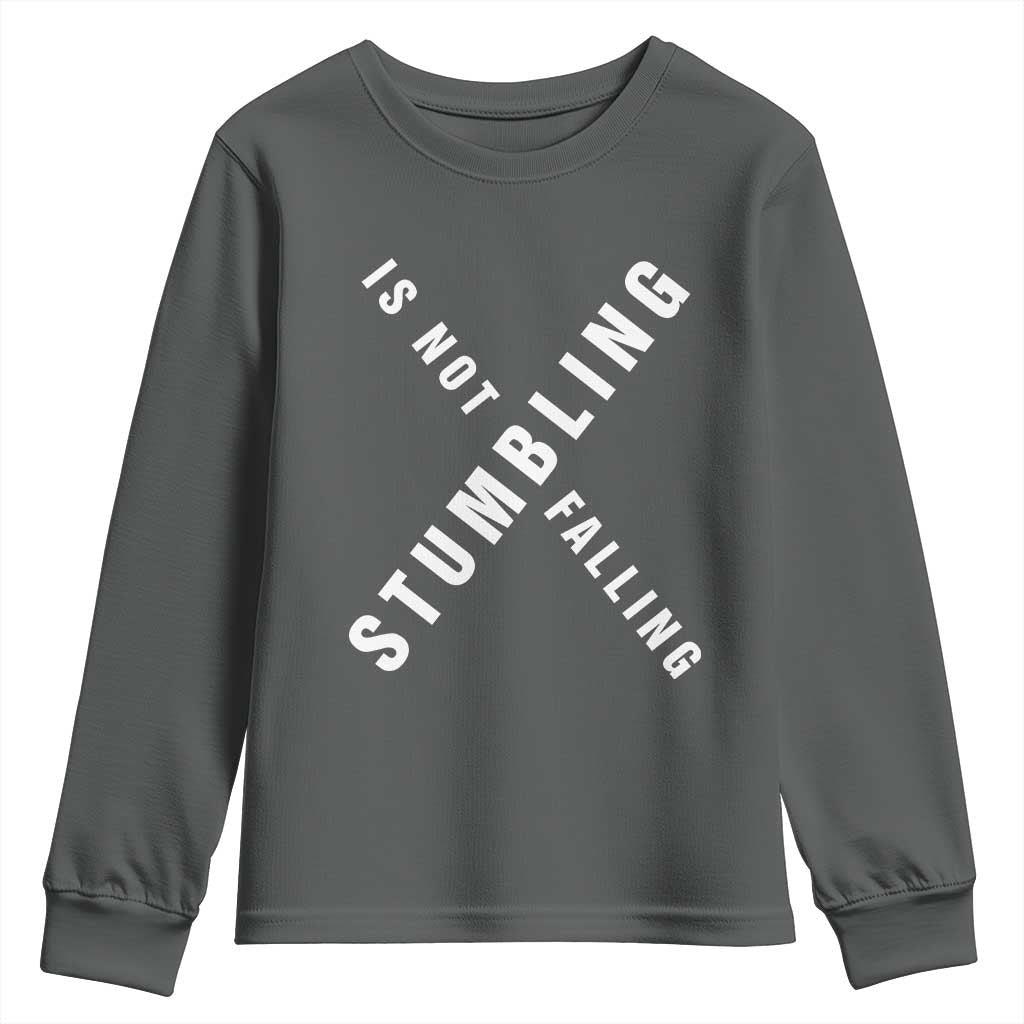 Malcolm X Stumbling Is Not Falling Youth Sweatshirt Black History Month African American Pride TS11