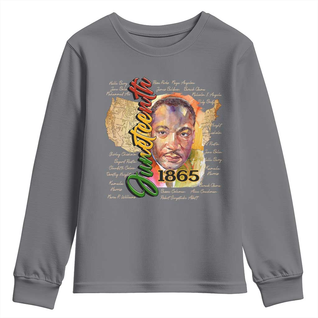 Juneteenth Youth Sweatshirt Black Leaders African American Heritage 1865 TS11