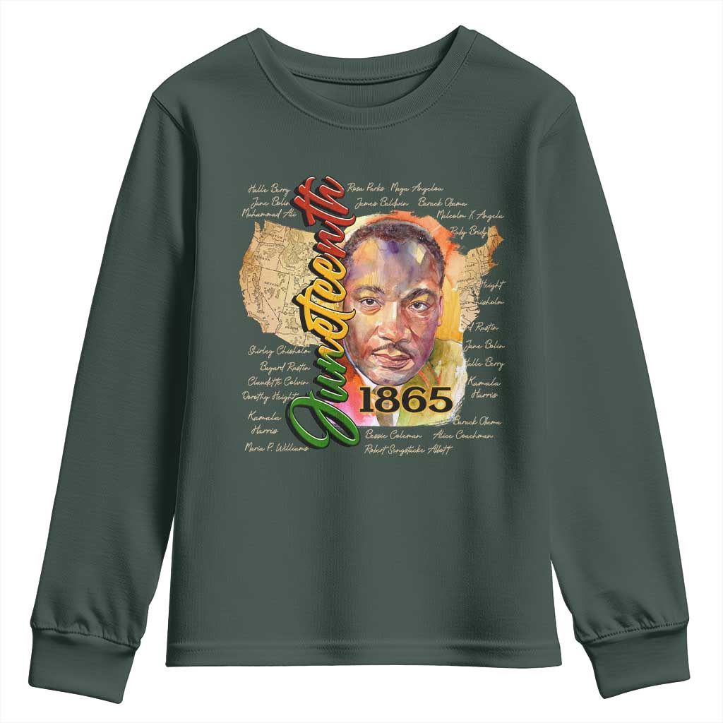 Juneteenth Youth Sweatshirt Black Leaders African American Heritage 1865 TS11