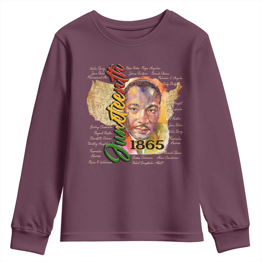 Juneteenth Youth Sweatshirt Black Leaders African American Heritage 1865 TS11