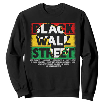 Black Wall Street Sweatshirt Tulsa Oklahoma Black History Month Vintage Africa Map TS11