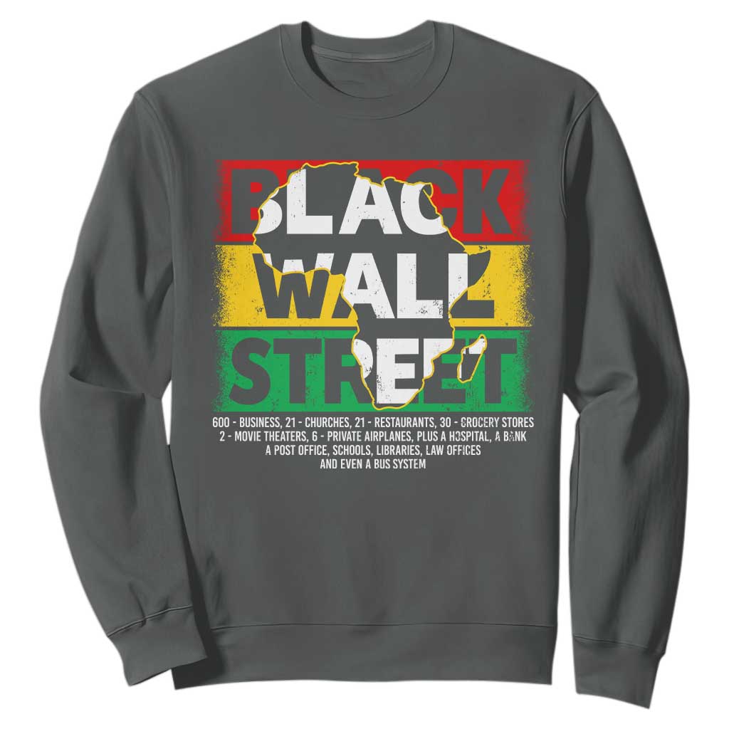 Black Wall Street Sweatshirt Tulsa Oklahoma Black History Month Vintage Africa Map TS11