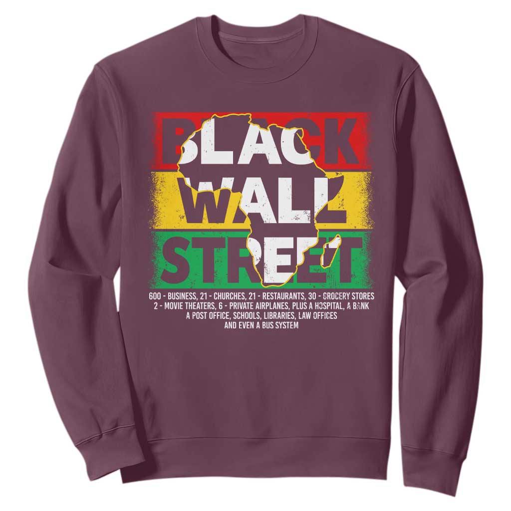 Black Wall Street Sweatshirt Tulsa Oklahoma Black History Month Vintage Africa Map TS11
