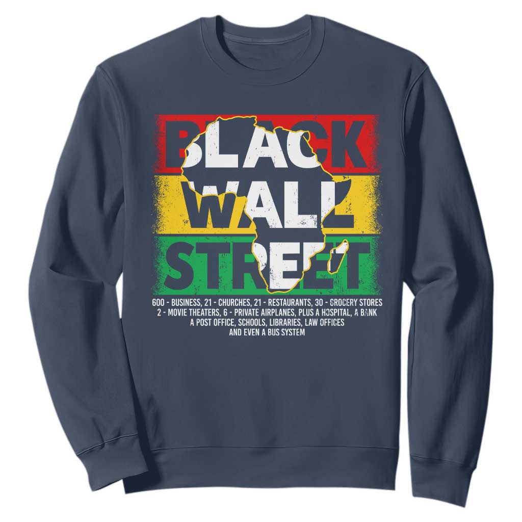 Black Wall Street Sweatshirt Tulsa Oklahoma Black History Month Vintage Africa Map TS11