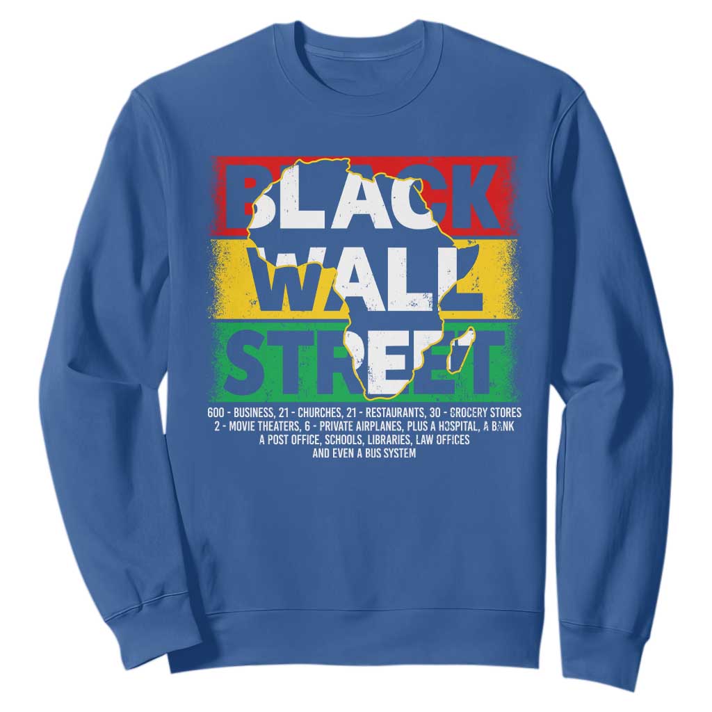 Black Wall Street Sweatshirt Tulsa Oklahoma Black History Month Vintage Africa Map TS11