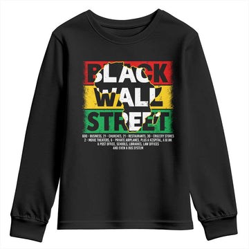 Black Wall Street Youth Sweatshirt Tulsa Oklahoma Black History Month Vintage Africa Map TS11