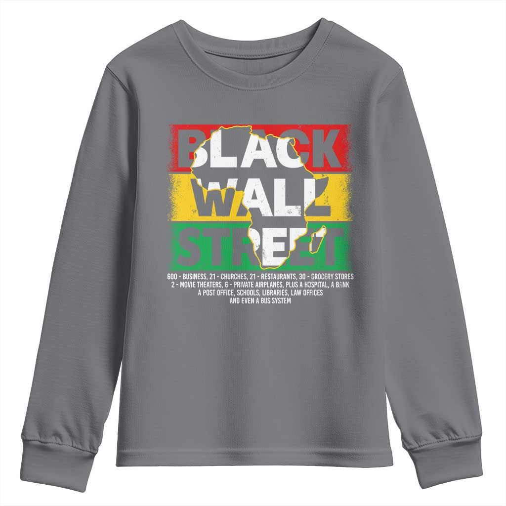 Black Wall Street Youth Sweatshirt Tulsa Oklahoma Black History Month Vintage Africa Map TS11