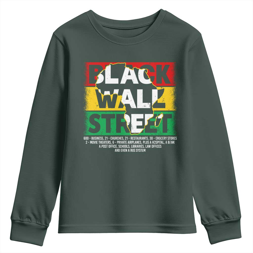 Black Wall Street Youth Sweatshirt Tulsa Oklahoma Black History Month Vintage Africa Map TS11