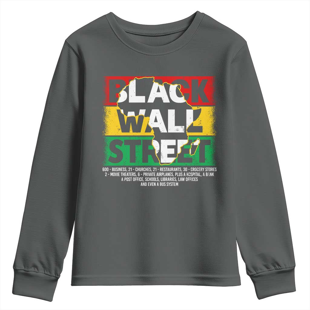 Black Wall Street Youth Sweatshirt Tulsa Oklahoma Black History Month Vintage Africa Map TS11