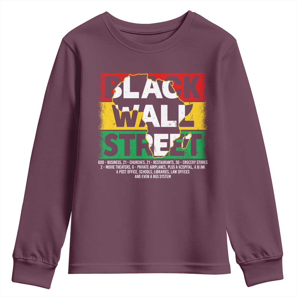 Black Wall Street Youth Sweatshirt Tulsa Oklahoma Black History Month Vintage Africa Map TS11