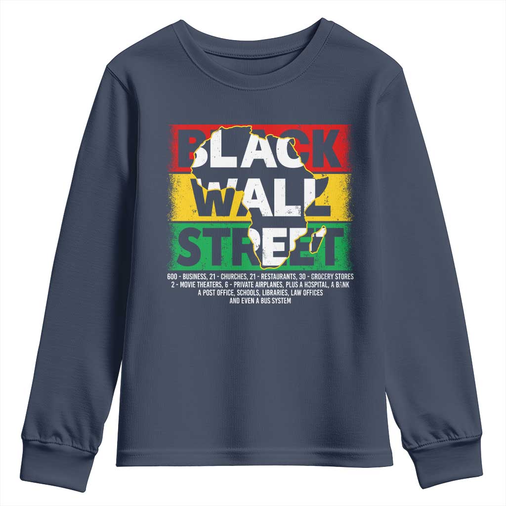 Black Wall Street Youth Sweatshirt Tulsa Oklahoma Black History Month Vintage Africa Map TS11