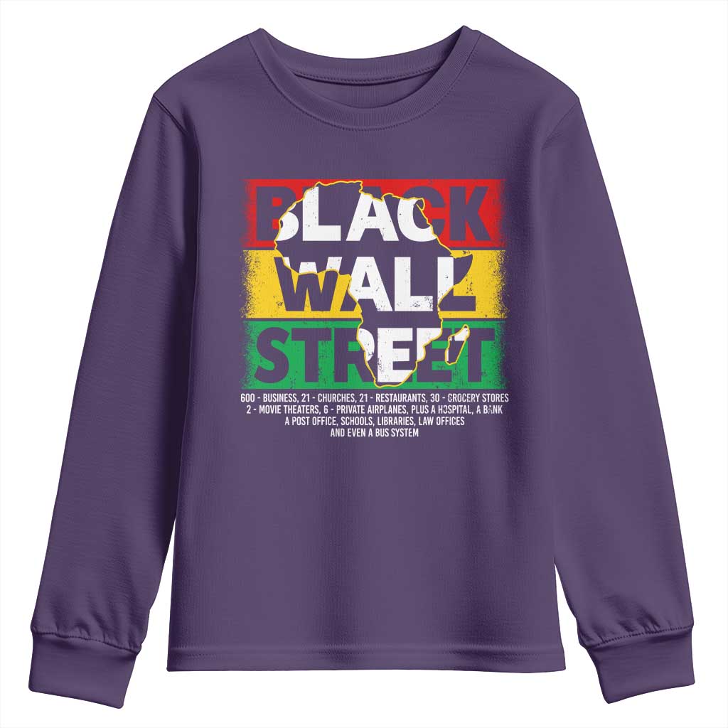 Black Wall Street Youth Sweatshirt Tulsa Oklahoma Black History Month Vintage Africa Map TS11