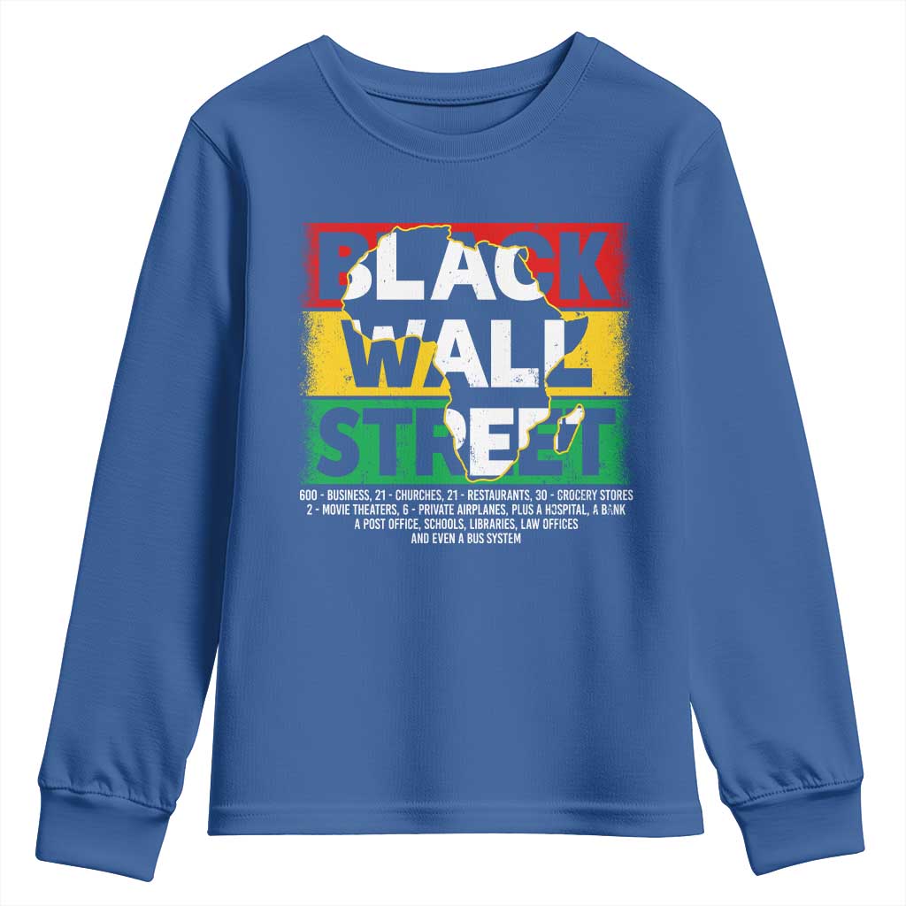 Black Wall Street Youth Sweatshirt Tulsa Oklahoma Black History Month Vintage Africa Map TS11