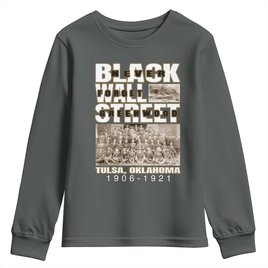Never Forget Greenwood Black Wall Street Youth Sweatshirt Black History TS11
