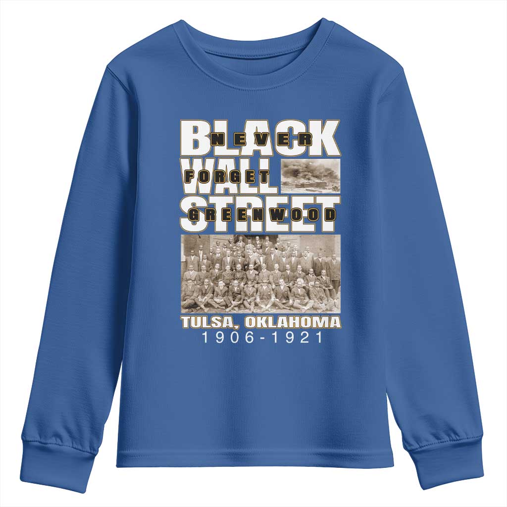 Never Forget Greenwood Black Wall Street Youth Sweatshirt Black History TS11