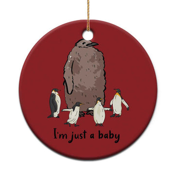 Funny Pesto The Penguin Christmas Ornament I'm Just A Baby Meme TS11