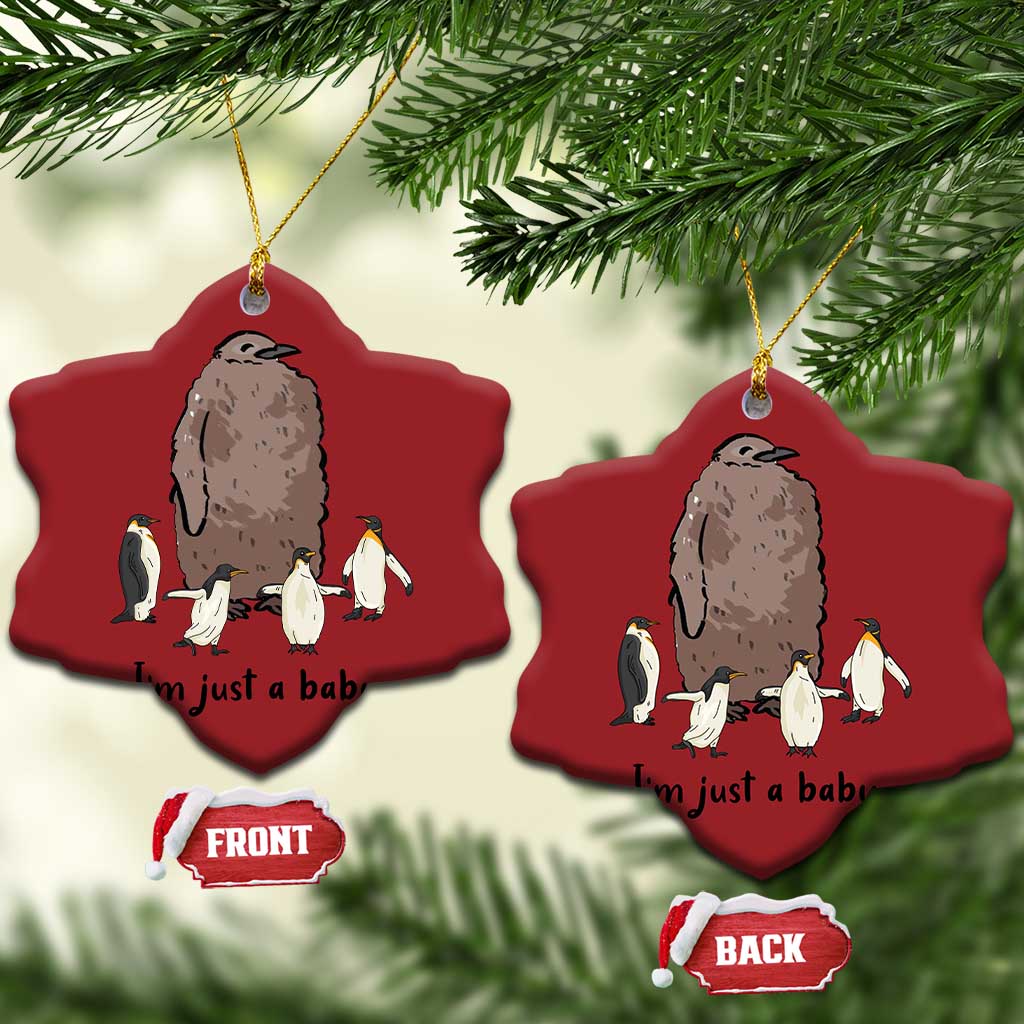 Funny Pesto The Penguin Christmas Ornament I'm Just A Baby Meme TS11