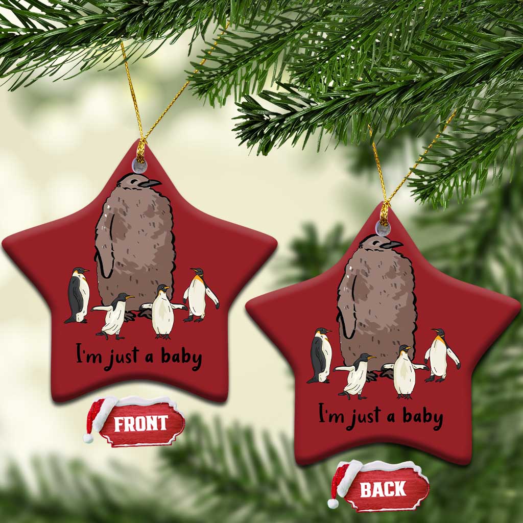 Funny Pesto The Penguin Christmas Ornament I'm Just A Baby Meme TS11