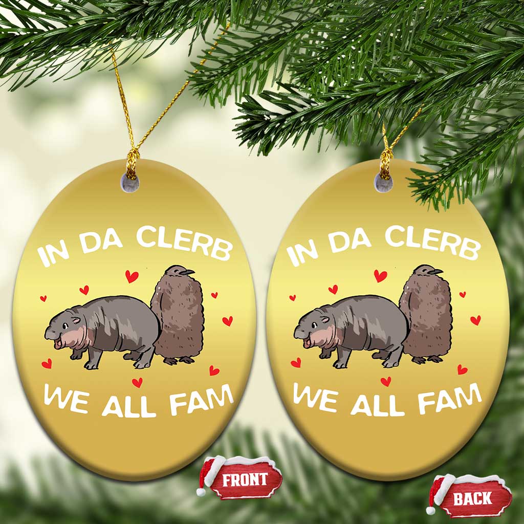 Funny Moo Deng Pesto Penguin Christmas Ornament In Da Clerb We All Fam Hearts TS11