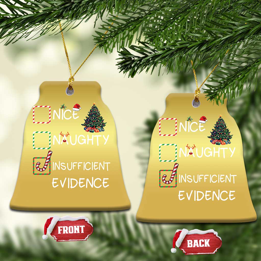 Funny Nice Naughty Insufficient Evidence Christmas Ornament Xmas Tree Candy Cane TS11