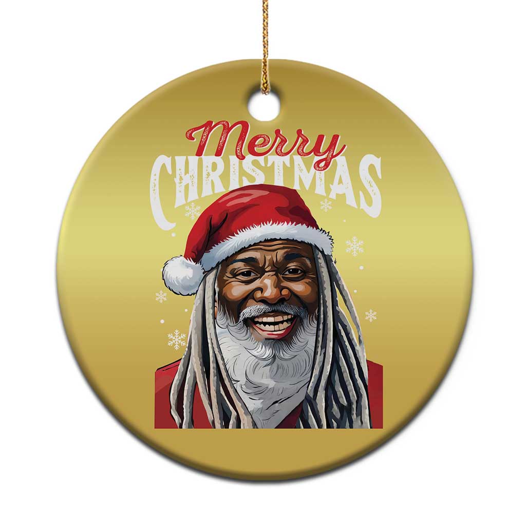 Merry Xmas Dreadlocks Black Santa Christmas Ornament TS11