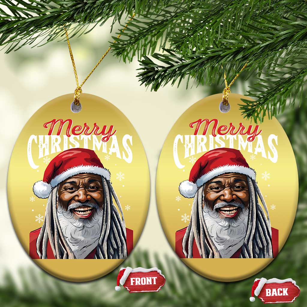 Merry Xmas Dreadlocks Black Santa Christmas Ornament TS11